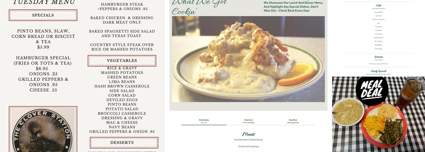 Clover Station Menu