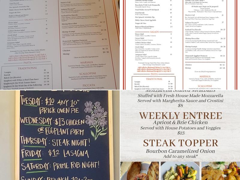 Mario's Italian Restaurant Menu