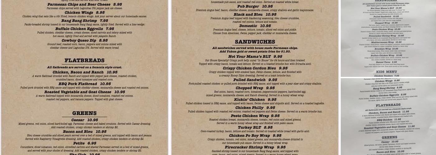 Pub 64 Menu