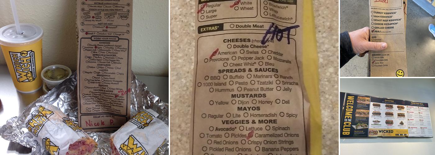 Which Wich Matthews Gateway Menu