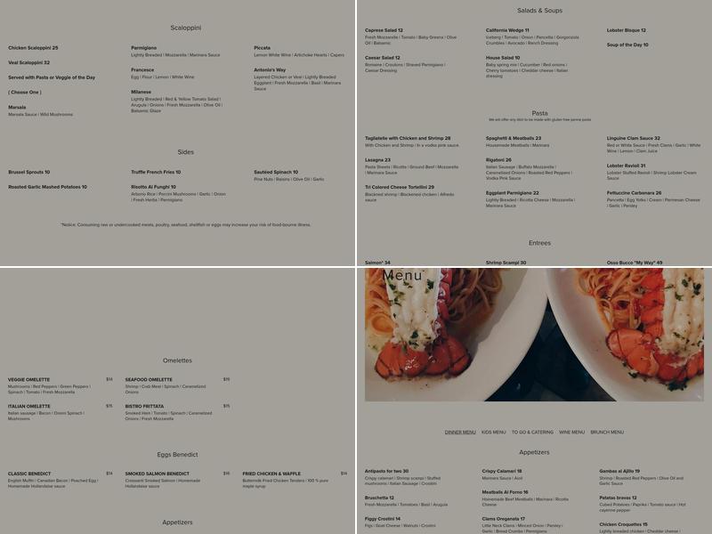 Bistro D'Antonio Menu