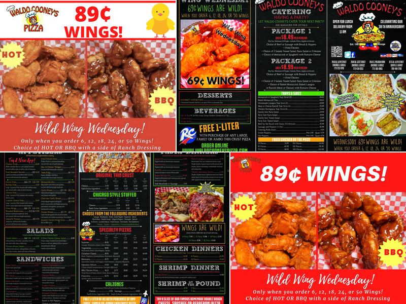 Waldo Cooneys Pizza Menu