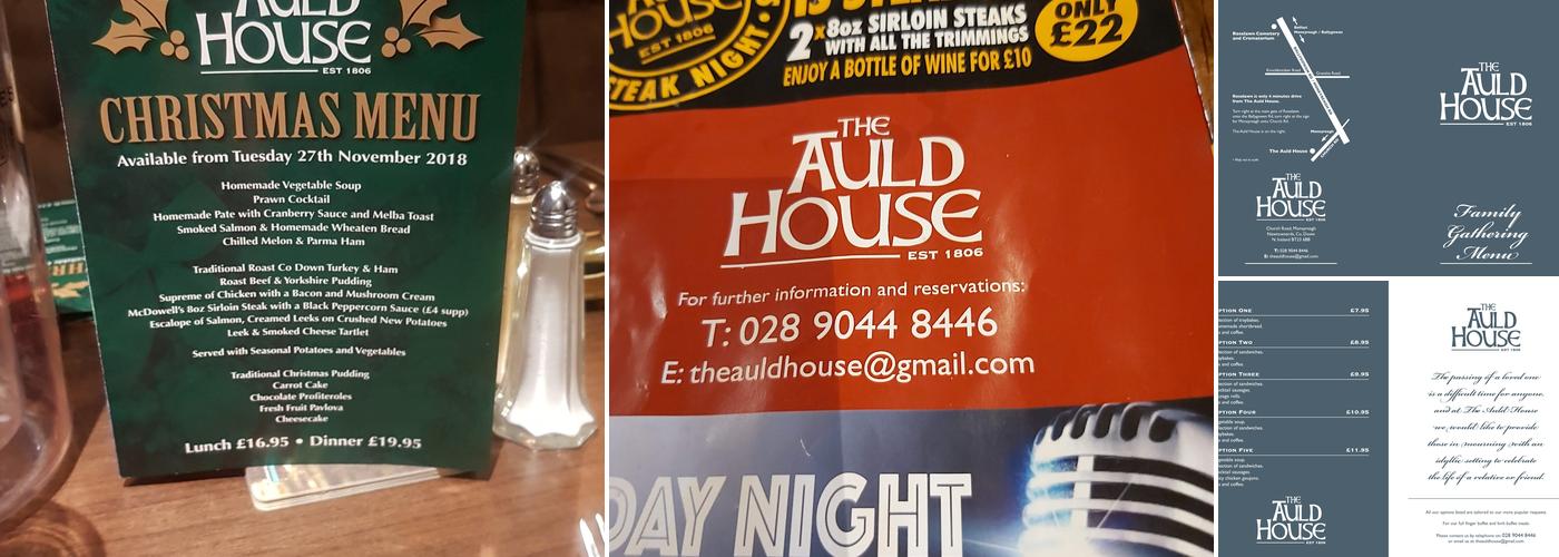 The Auld House Menu