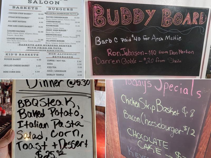 Seedhouse Saloon Menu