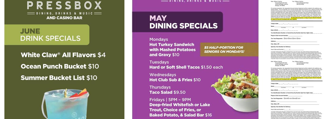 Pressbox Sports Bar & Grill Menu