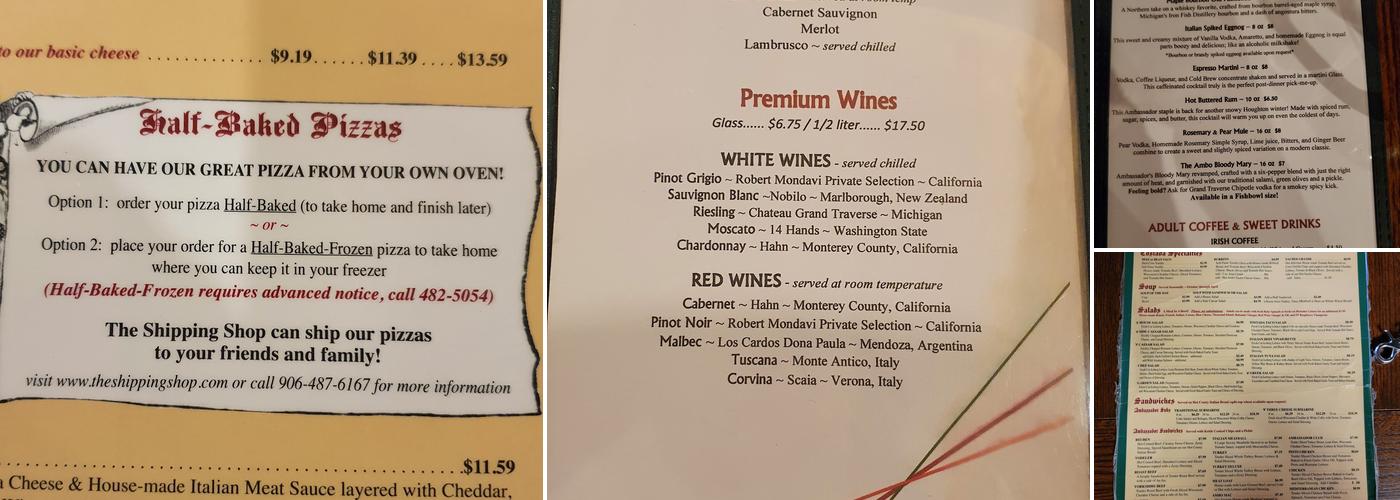 Ambassador Restaurant Menu