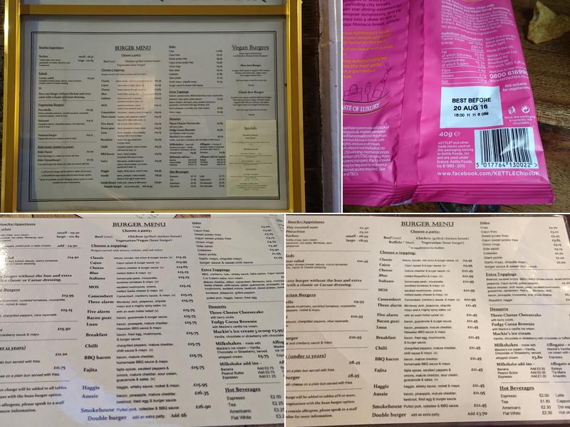 The Cambridge Bar Menu