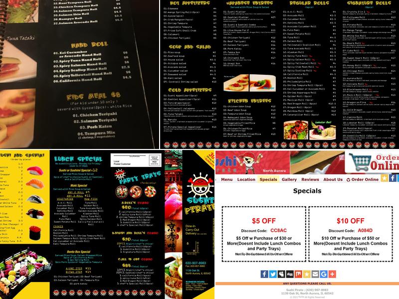 Sushi Pirate Menu