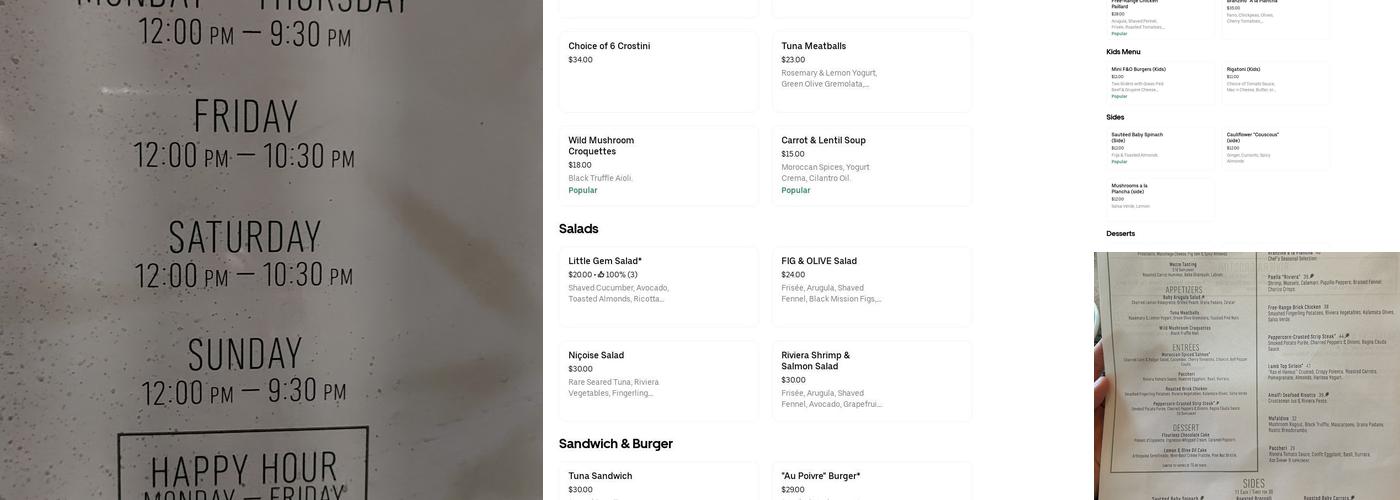 Fig & Olive Menu