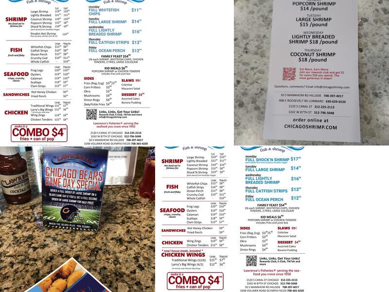 Lawrence's Fish & Shrimp Menu