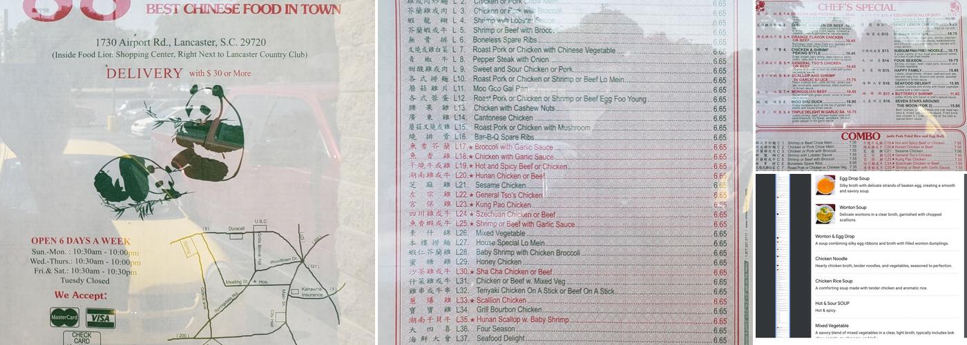 Eighty-Eight Chinese Menu