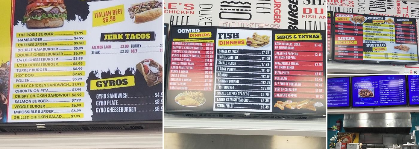 Blue Shrimp Fish And Chicken Menu