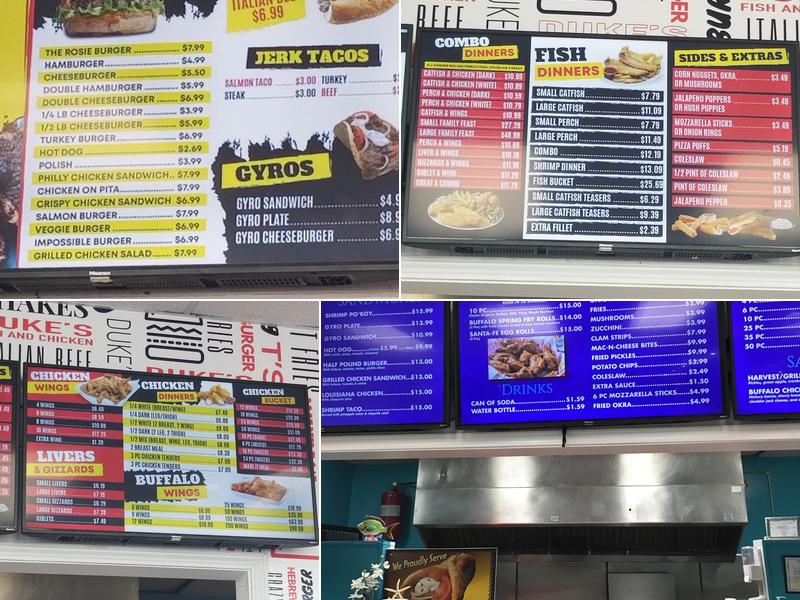 Blue Shrimp Fish And Chicken Menu