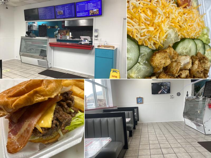 Blue Shrimp Fish And Chicken