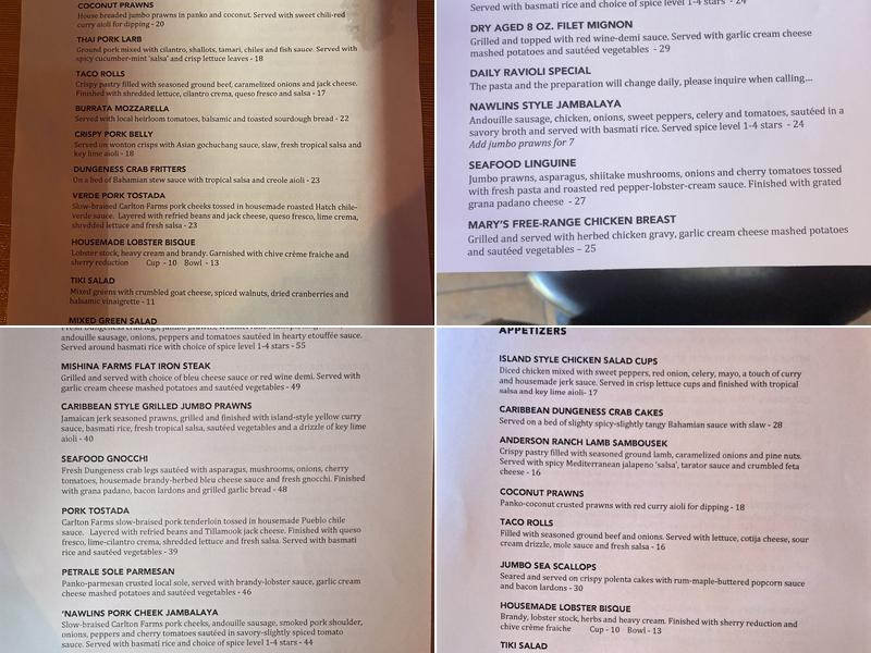 Castaways Global Cuisine Menu