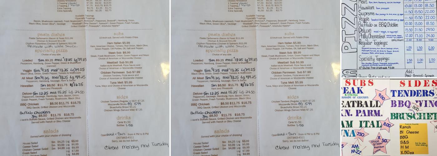 Pizza Pit Menu