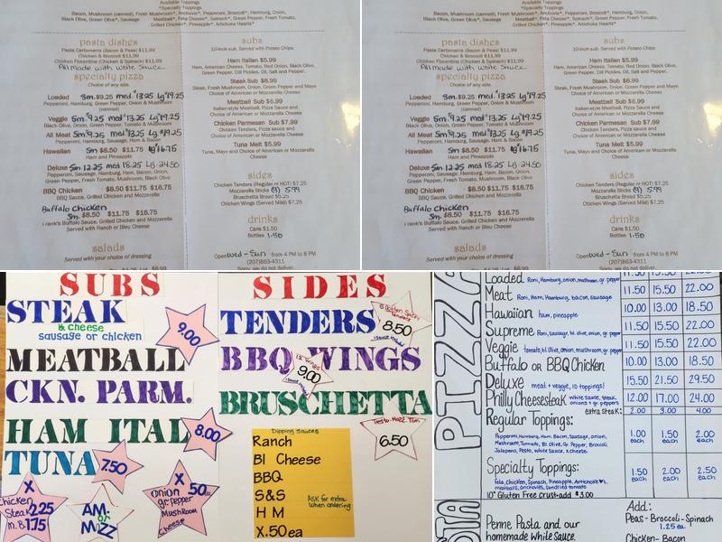 Pizza Pit Menu