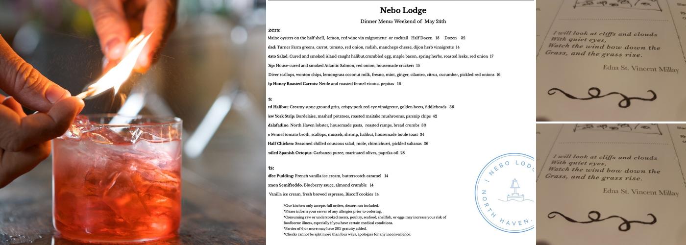 Nebo Lodge Menu