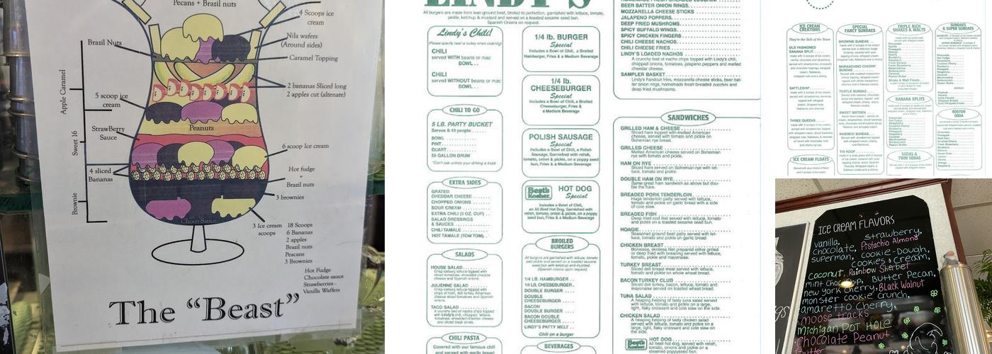 Lindy's Chili & Gertie's Ice Cream Menu