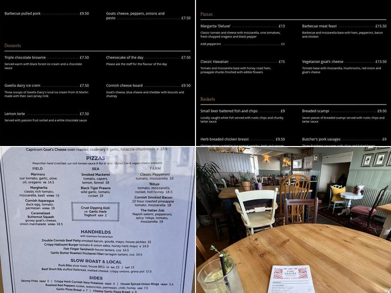 The Fire Engine Inn Menu