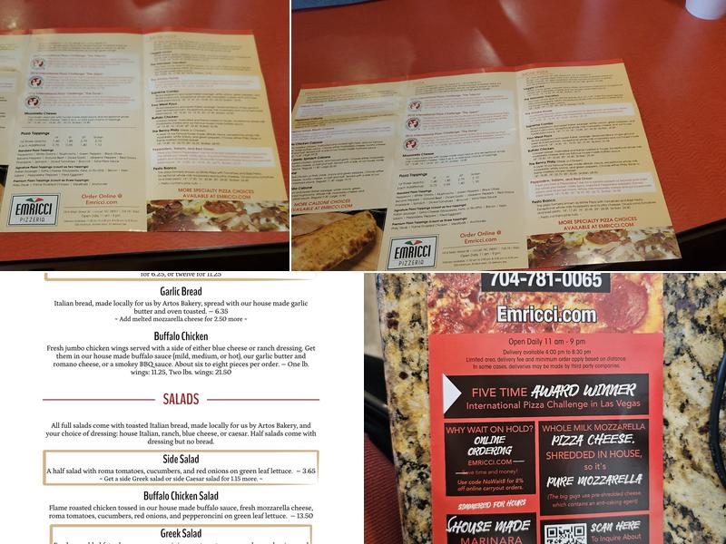 Emricci Pizzeria Menu