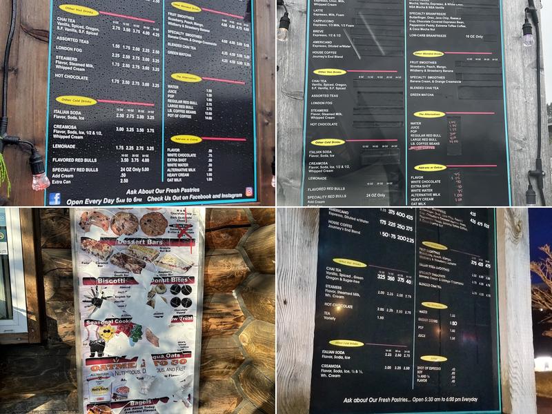 Journey's End Espresso Menu