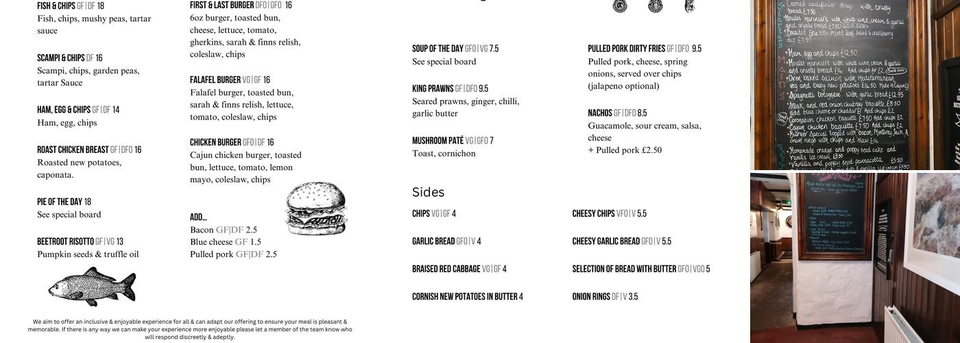 First & Last Inn Menu