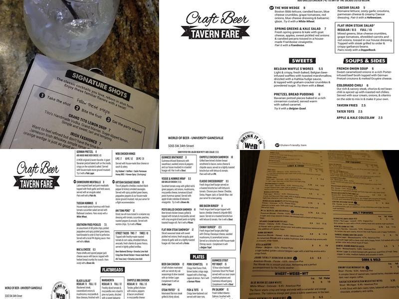 World of Beer Gainesville - 34th Menu