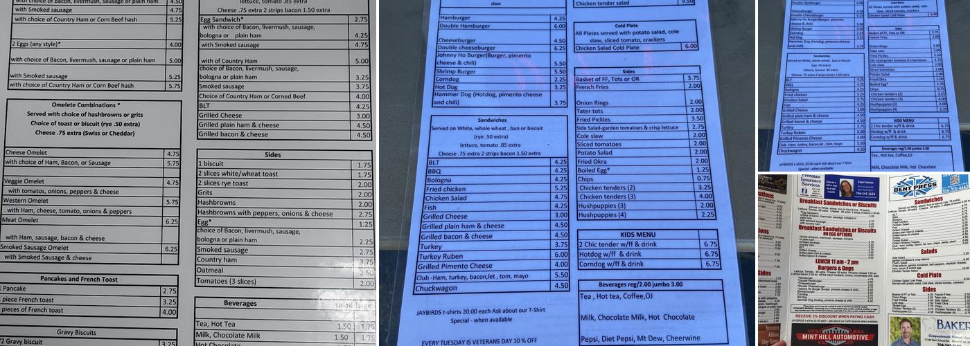 J-Birds Menu