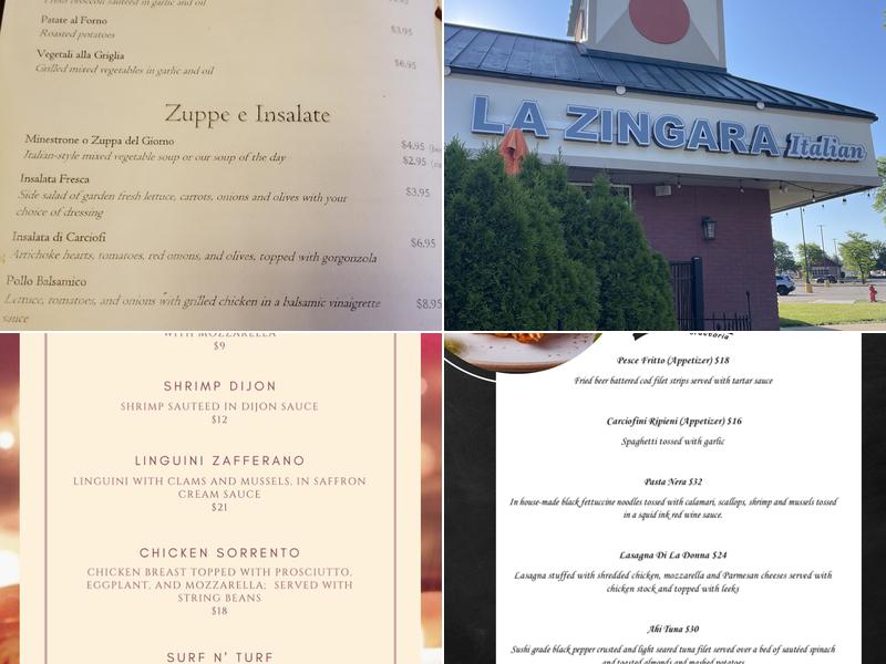 La Zingara Trattoria Menu