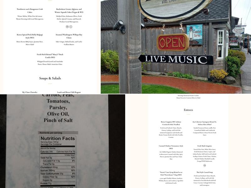 Bistro Menu