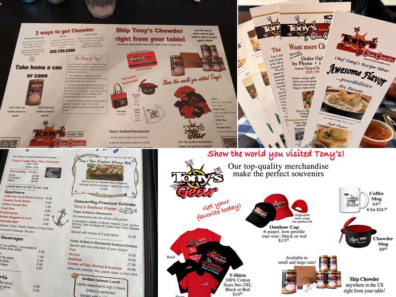 Tony's Restaurant Menu