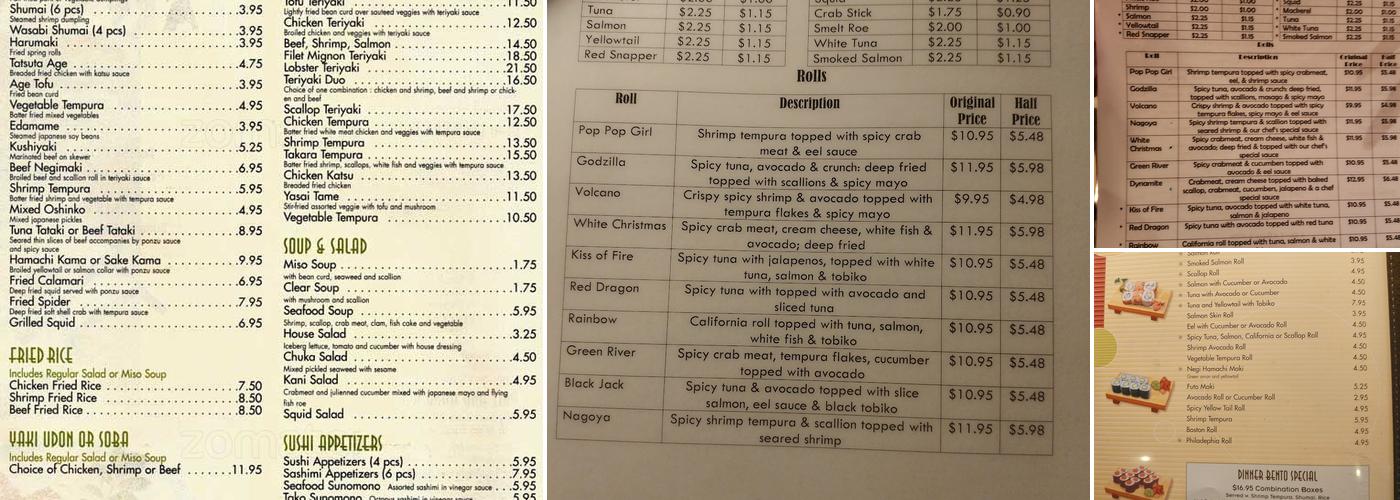 Takara Sushi & Steakhouse Inc Menu