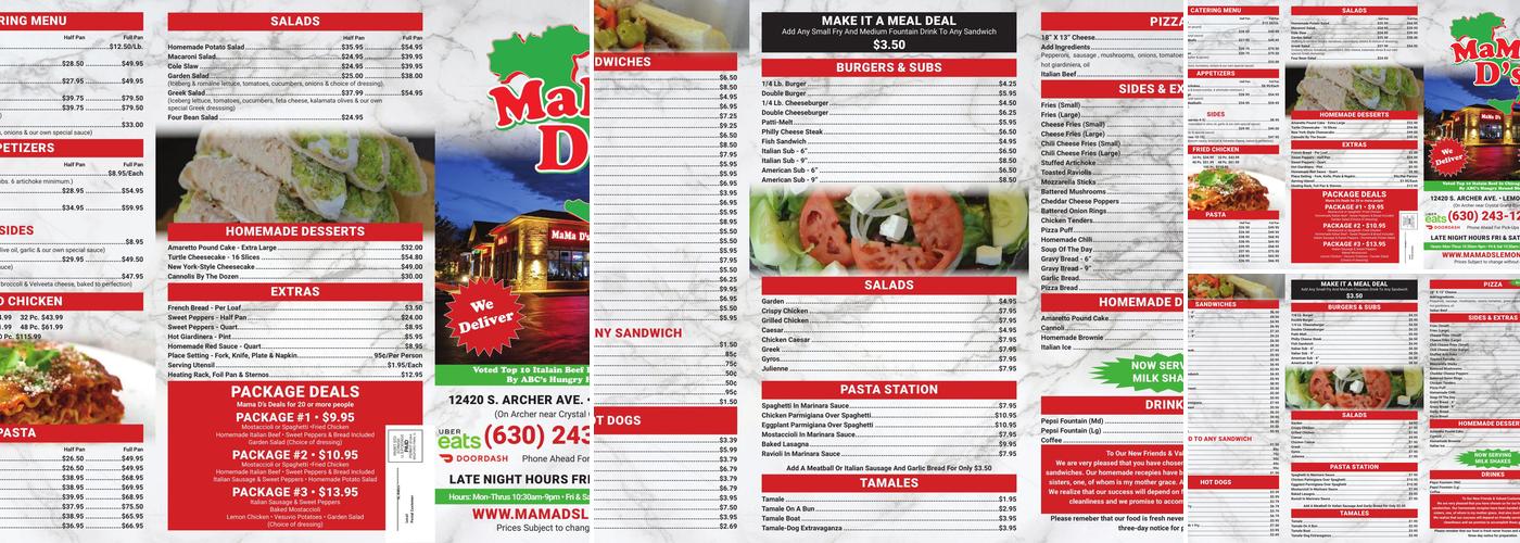 Mama D's Menu