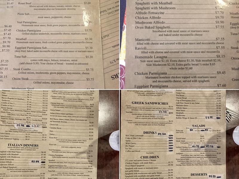 Italian Garden Restaurant Menu