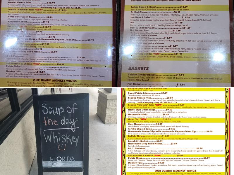 Copper Monkey West Menu