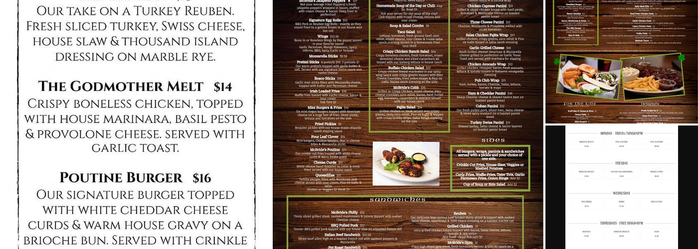 McBride's Pub & Grille Menu