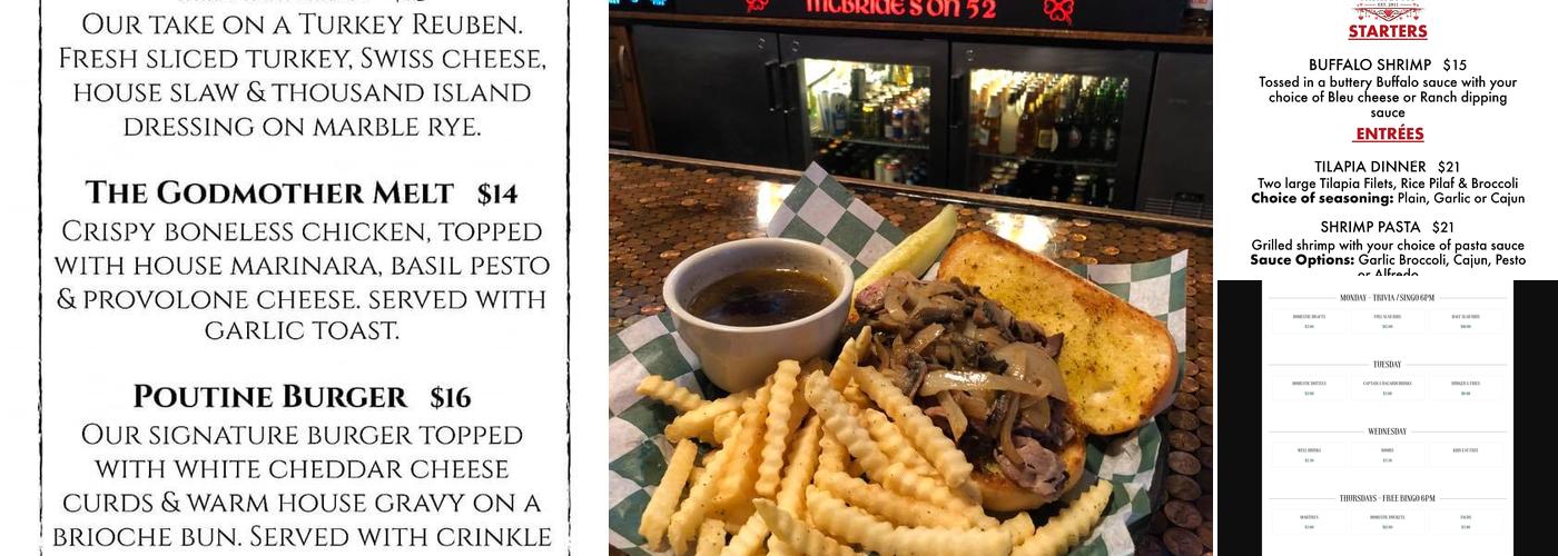 McBride's Pub & Grille Menu