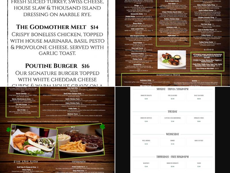McBride's Pub & Grille Menu