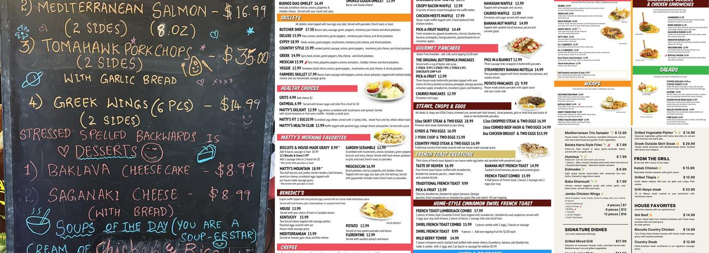 Matty's Grill and Pancake House Menu