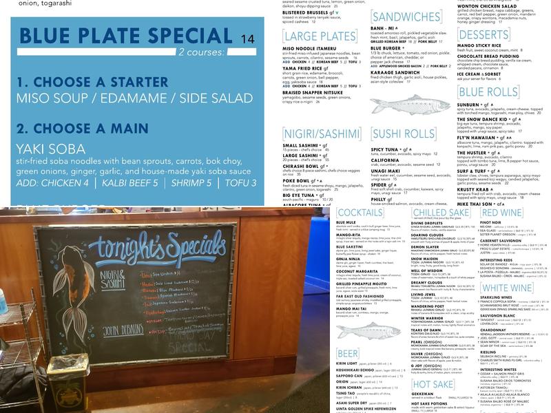 Sushi Blue Menu