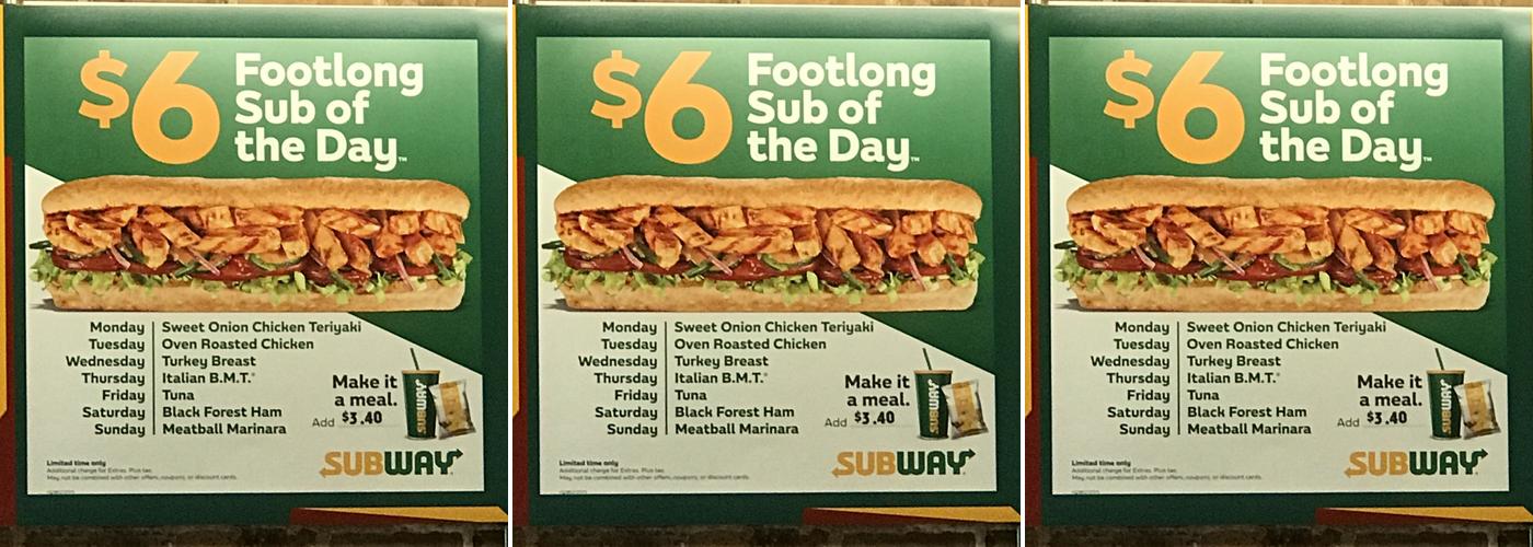 Subway Menu