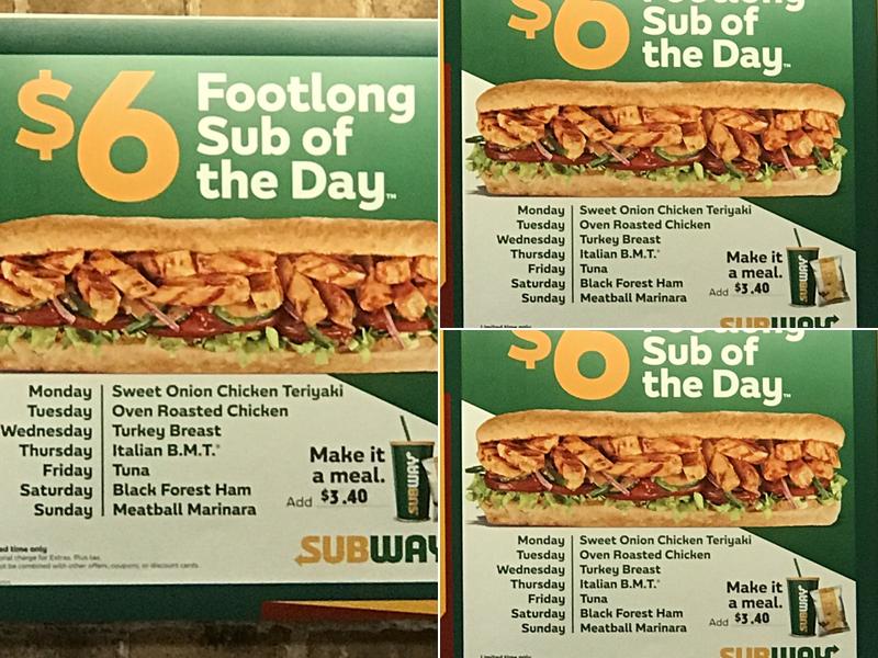 Subway Menu