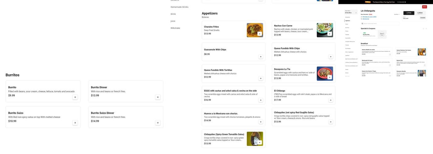 La Chilanguita Restaurant Menu