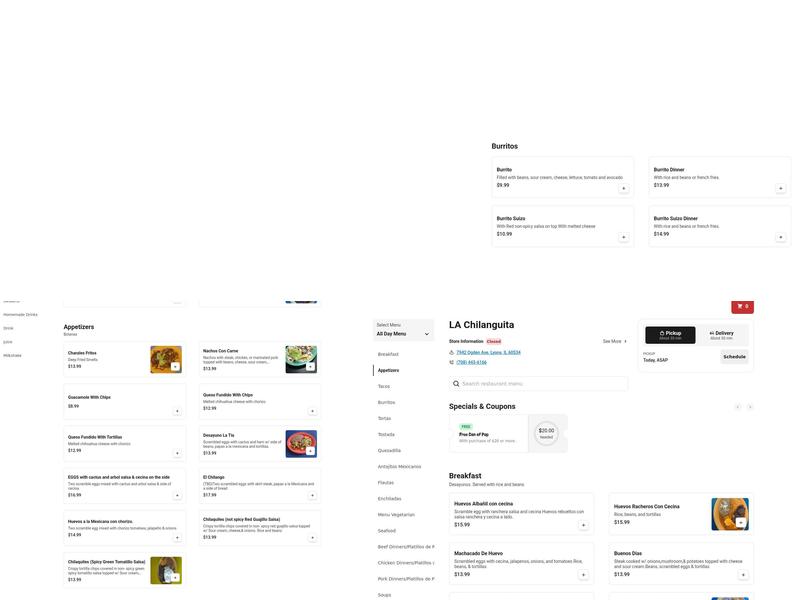 La Chilanguita Restaurant Menu