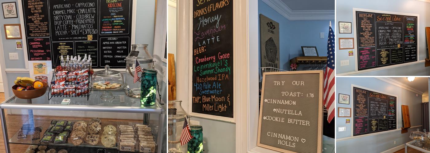 Second Wave Coffee & Books Menu