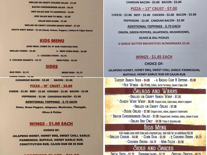 The Constitution Tavern Menu