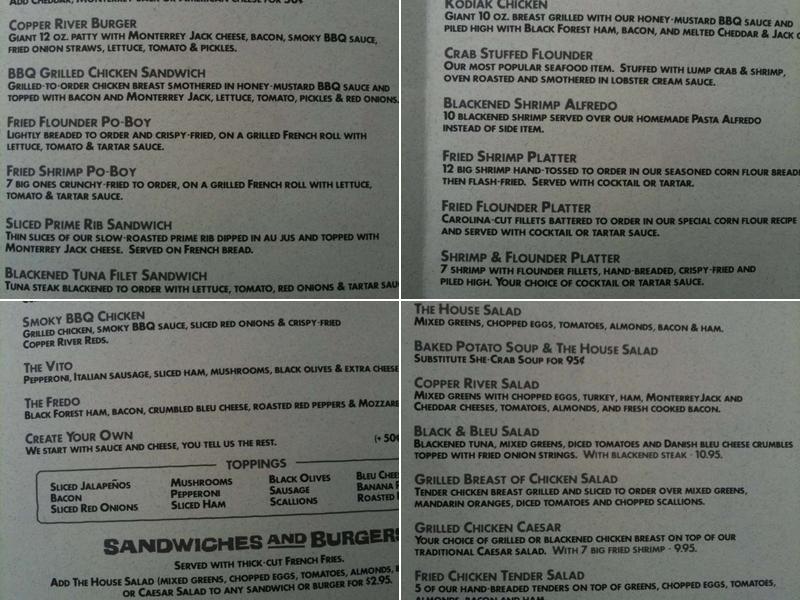 Copper River Grill Menu