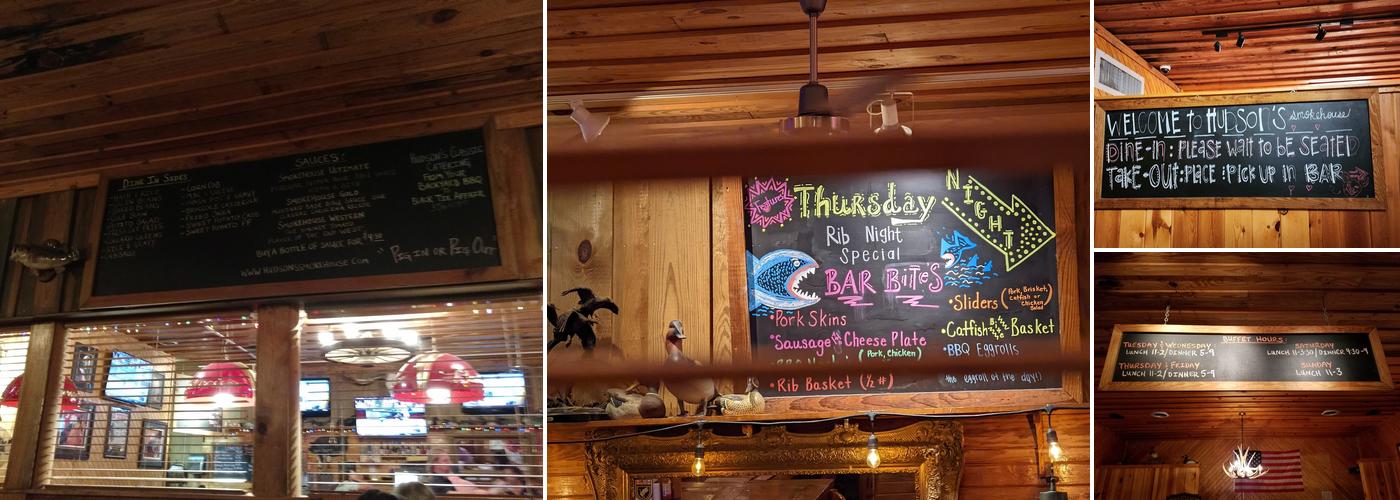 Hudson's Smokehouse BBQ Menu