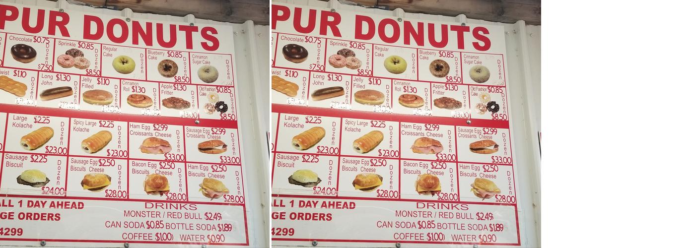 Spur Donuts Menu
